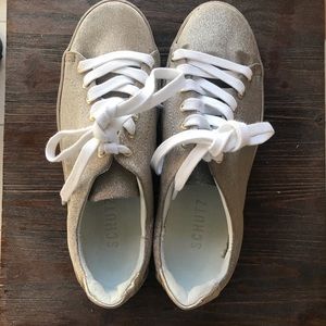 SCHUTZ Rose Gold Glitter Sneakers